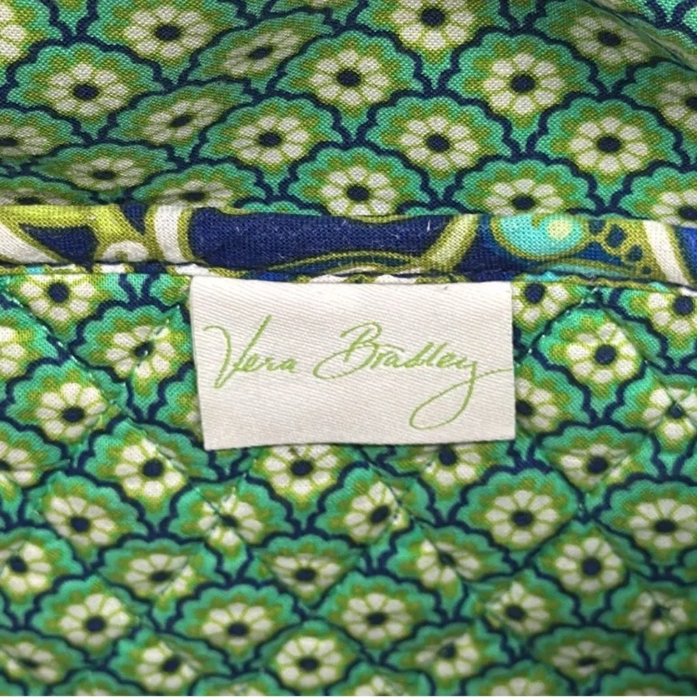 Vera Bradley Rhythm & Blues (Retired Pattern) Green Blue Floral Paisley Tote